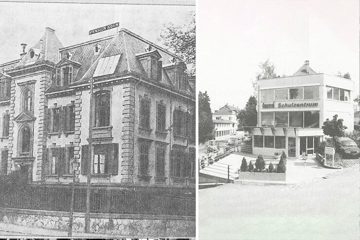 Das Institut Jura (links) und das aktuelle Gebäude in Solothurn (rechts).